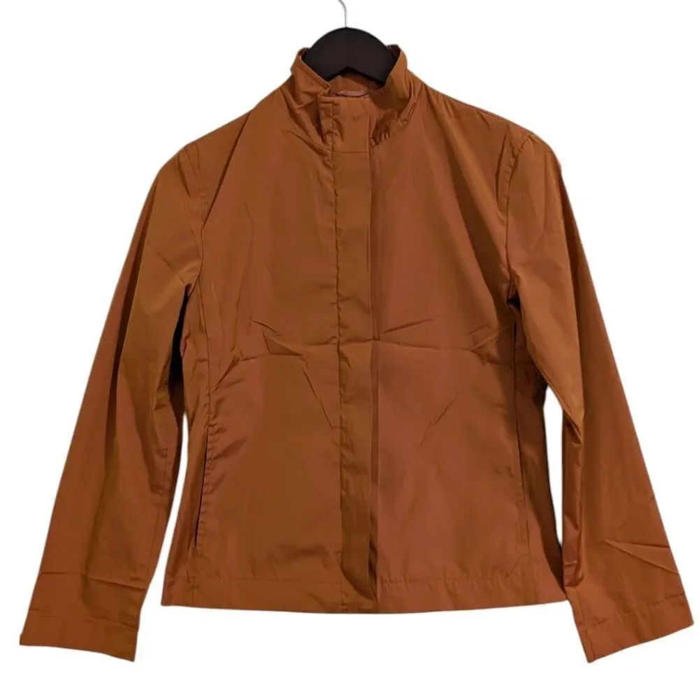 Weekend Max Mara Burnt Orange Minimalist Zip Jacket - Size 4